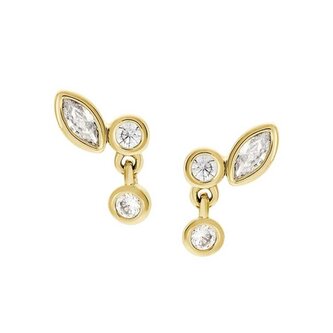 Něžné pozlacené náušnice z mosazi Ellis JA7290710 Fossil