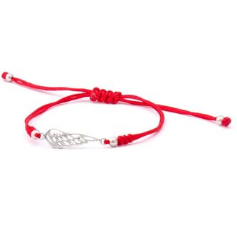 Šňůrkový červený kabala náramek Andělské křídlo AGB568 Beneto Exclusive