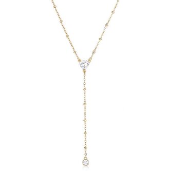 Romantický pozlacený náhrdelník s kubickými zirkony Dazzly SDZ134 S Agapo