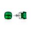 Elegantní stříbrné náušnice se zelenými zirkony AGT-E247PGR Agato