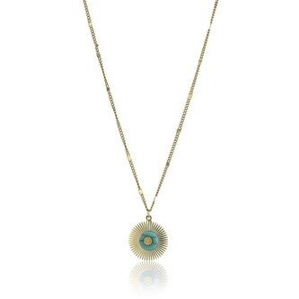 Jedinečný pozlacený náhrdelník s tyrkysem EWN23052G Emily Westwood