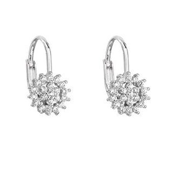 Stříbrné náušnice bílá kytička 11217.1 Evolution Group