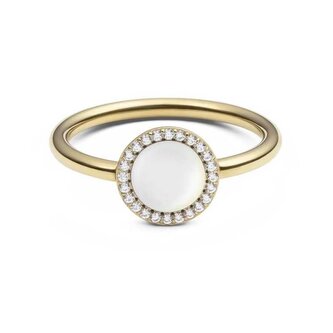 Pozlacený prsten s perletí a krystaly Audrey DW0040129 Daniel Wellington / Obvod: 48 mm - 48 mm