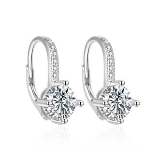 Blyštivé stříbrné náušnice se zirkony AGT-E222LW Agato