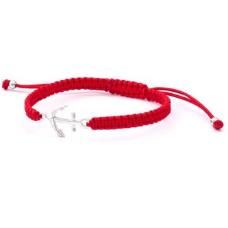 Šňůrkový červený kabala náramek Kotva AGB548 Beneto Exclusive