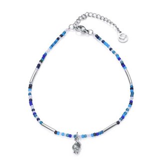 Ocelový řetízek na nohu s korálky Kiss 14172T01013 Viceroy