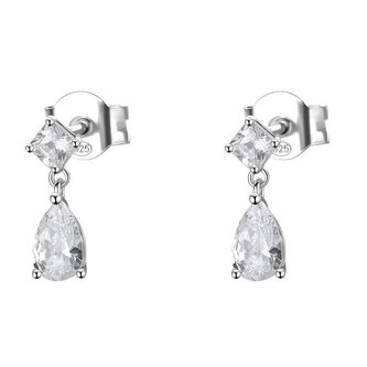 Stříbrné visací náušnice s kubickou zirkonií Infinite White Fancy FIW117 Brosway