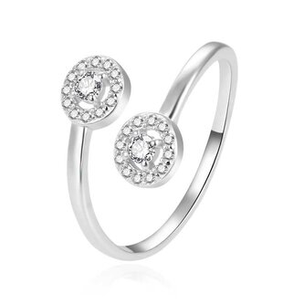 Elegantní otevřený stříbrný prsten se zirkony AGT-R55W Agato / Obvod: 62 mm - 62 mm