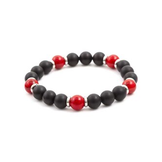 Korálkový náramek z achátu a howlitu MINK23/17 Agato