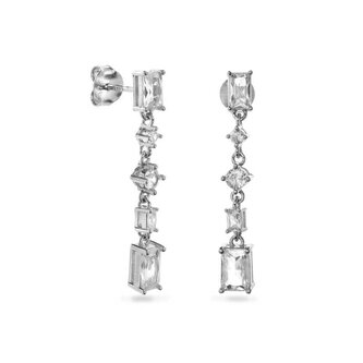 Blyštivé visací stříbrné náušnice se zirkony AJNS0029 Again Jewelry