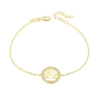 Pozlacený stříbrný náramek se stromem života AGB485/20-GOLD Beneto