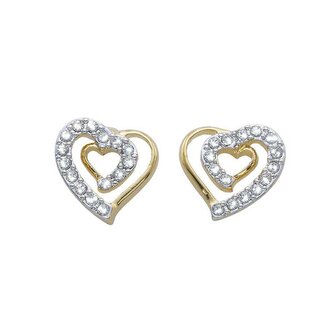 Nadčasové pozlacené náušnice s krystaly Solitare 42113.G Crystalp