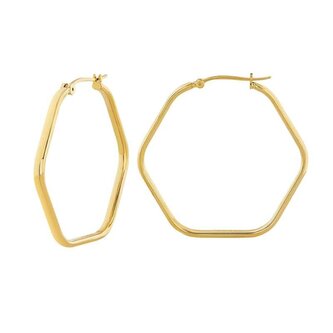 Nepřehlédnutelné pozlacené náušnice Hexagonia TJ3521 Breil