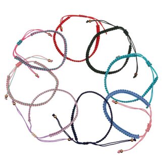 Barevný šňůrkový náramek modrá/růžová Troli