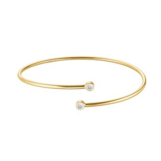 Pozlacený pevný náramek s krystaly JBDCG-J1213 Rosefield