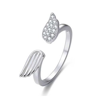 Stříbrný otevřený prsten se zirkony AGG336 Beneto / Obvod: 60 mm - 60 mm