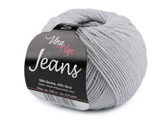 Pletací příze Jeans 50 g - 1 ks - 8 (8230) šedá nejsvětlější