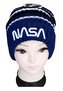 Čepice NASA zimní chlapecká pletená modrá, velikost: 56