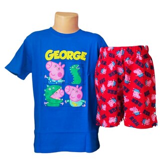 Chlapecké pyžamo PEPPA PIG GEORGE krátké modročervené, velikost: 110