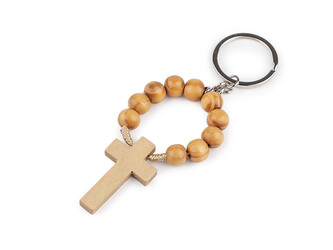 Přívěsek na klíče / kabelky desátek dřevěný - 1 ks - 1 přírodní sv.