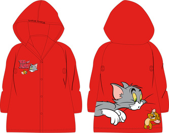 Dětská pláštěnka TOM A JERRY červená, velikost: 122/128