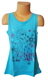 Dívčí letní tílko FROZEN s vločkami modré, velikost: 98/104