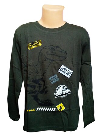 Chlapecké tričko JURSKÝ SVĚT dlouhý rukáv temně zelené, velikost: 104