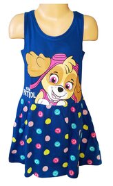 Dívčí šaty TLAPKOVÁ PATROLA SKYE se smajlíky modré, velikost: 98