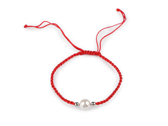 Náramek shamballa s perlou - 1 ks - 1 červená platina