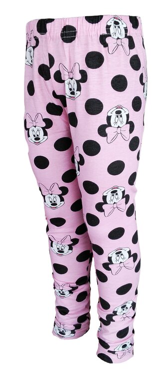 Dívčí legíny MINNIE s černými puntíky růžové, velikost: 128