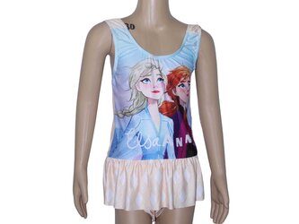 Dívčí plavky FROZEN ELSA A ANNA jednodílné oranžové, velikost: 122