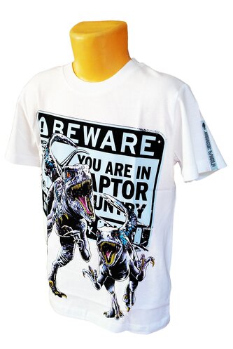 Tričko JURSKÝ SVĚT krátký rukáv bílé, velikost: 146