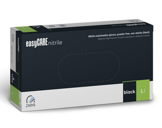 Nitrilové rukavice easyCARE Zarys černé 100 ks Velikost: S