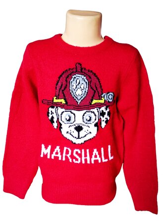 Chlapecký svetr TLAPKOVÁ PATROLA MARSHALL červený, velikost: 98