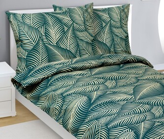 Povlečení bavlněné - Zelená,Žlutá - 140x200, 70x90 cm