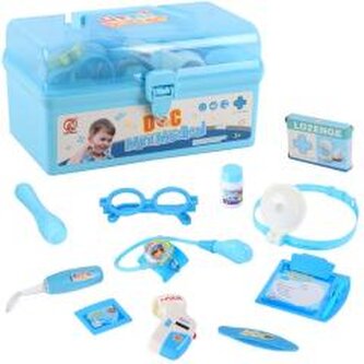 Zestaw lekarski ze światłem w kuferku