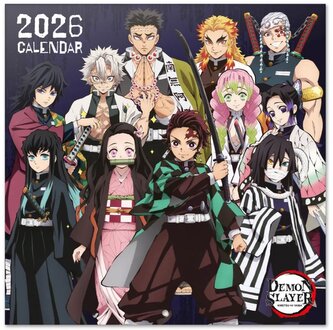 Oficiální nástěnný kalendář 2026 s plakátem: Demon Slayer (SQ 30 x 30|60 cm)