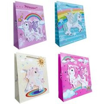 Torebka prezentowa dziecięca M Jednorożec 3D mix