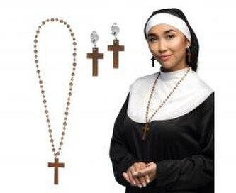 Zestaw Zakonnica naszyjnik i kolczyki