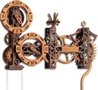 WOODEN CITY 3D puzzle Steampunk Gearworks nástěnné hodiny 304 dílků