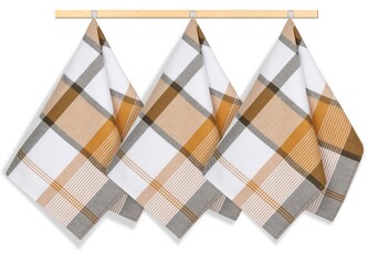 Kuchyňské utěrky - sada 3 kusů - Hořčicová,Šedá - 50x70 cm