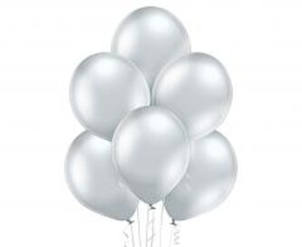 Balony Glossy Silver 50szt