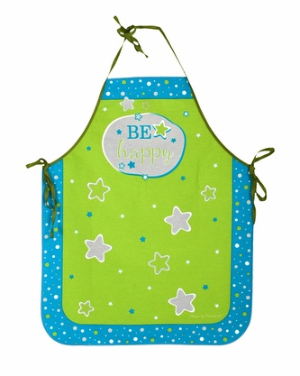 Zástěra dětská, Be Happy, zelená