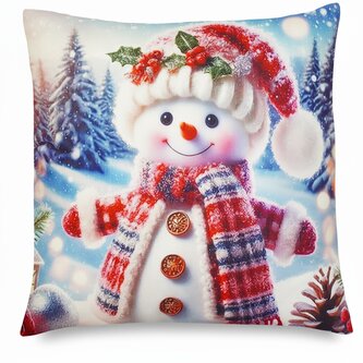 Vánoční polštář HAPPY SNOWMAN 40x40 cm Mybesthome