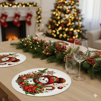 Vánoční dekorační ozdobný ubrousek MERRY CHRISTMAS I. O 38 cm Mybesthome