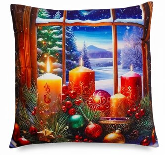 Vánoční polštář CANDLES 40x40 cm Mybesthome