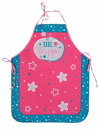 Zástěra dětská, Be Happy, růžová