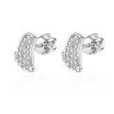 NB-3423 Stříbrné šroubovací náušnice - dětské stopy