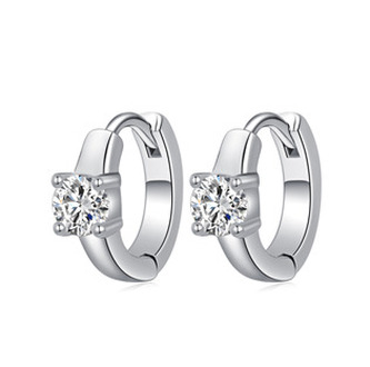 NB-3046 Stříbrné náušnice kroužky se zirkony