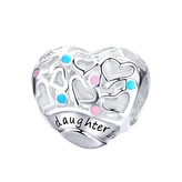 B0103 Stříbrný přívěšek korálek na náramek - rodina